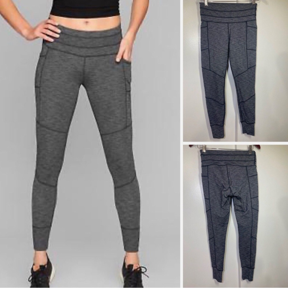 Athleta Women's Excursion Tight Jogger Pants in Grey Contrast Stitching